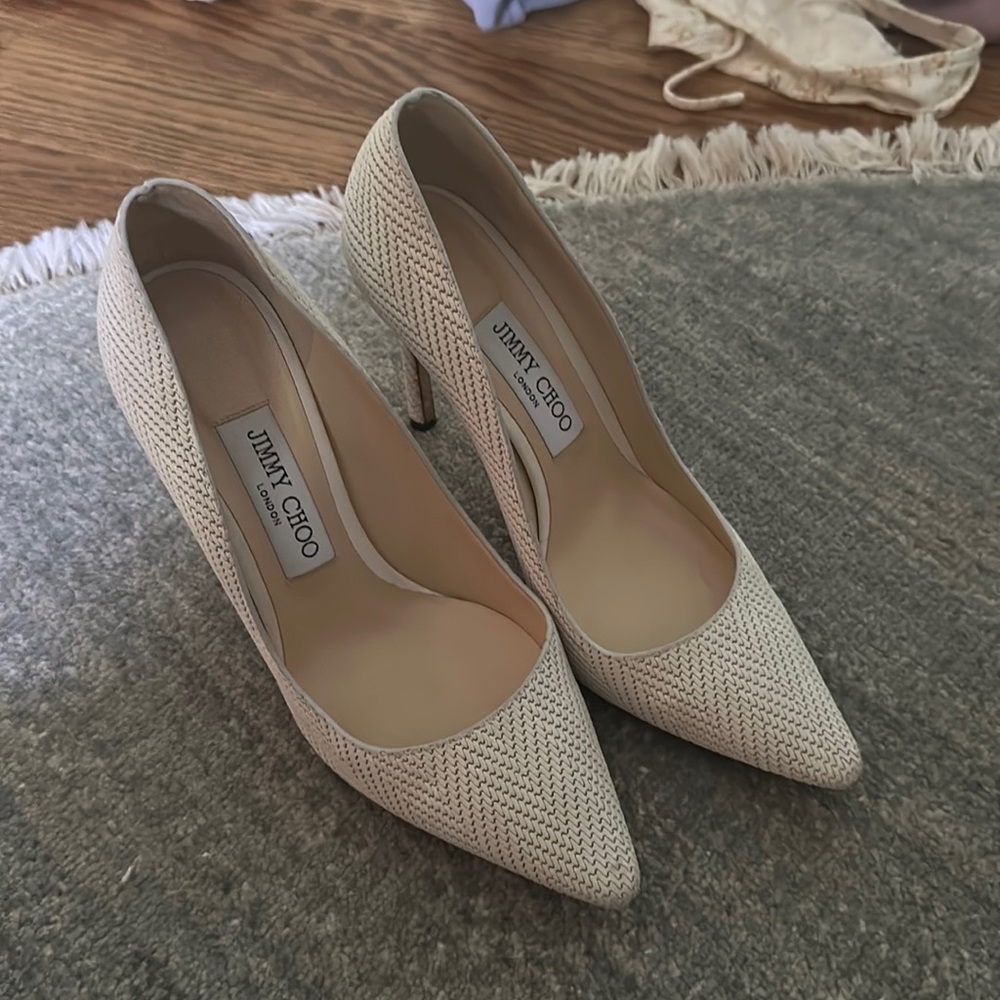 JIMMY CHOO THREAD CLOSE TOE HEEL